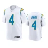 will grier chargers white game jersey