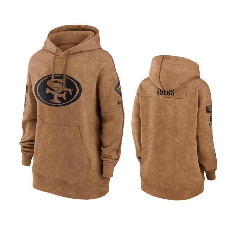 women 49ers brown 2023 salute to service hoodie