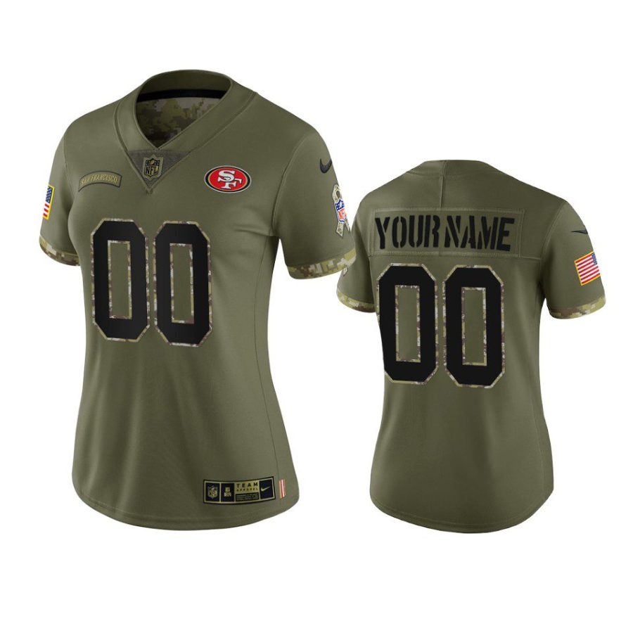 women 49ers custom olive limited 2022 salute to service jersey