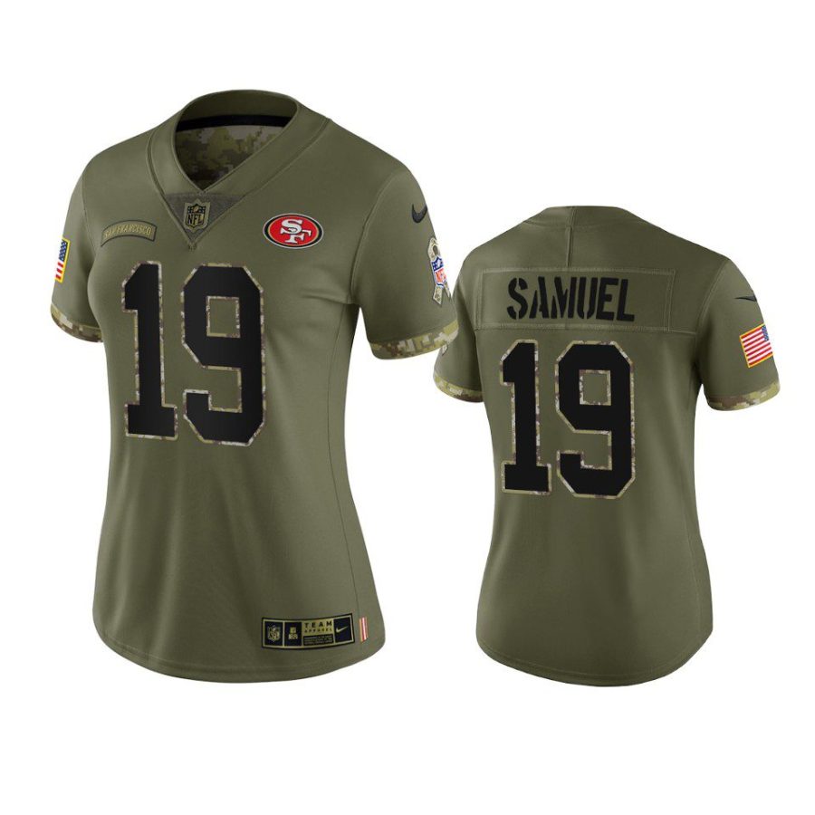 women 49ers deebo samuel olive limited 2022 salute to service jersey