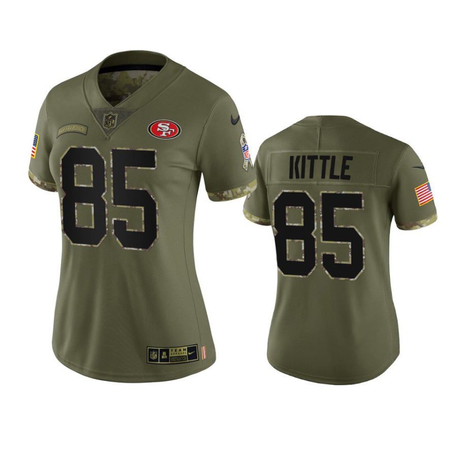 women 49ers george kittle olive limited 2022 salute to service jersey