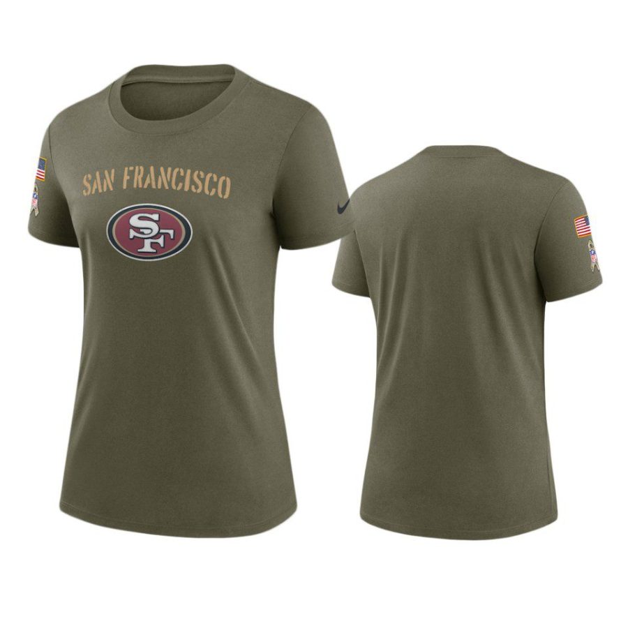 women 49ers olive 2022 salute to service legend t shirt