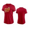 women 49ers scarlet 2022 nfc west division champions t shirt