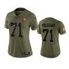 women 49ers trent williams olive limited 2022 salute to service jersey