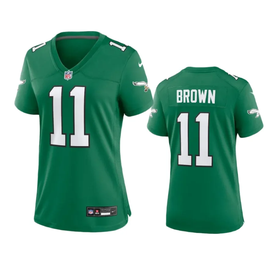 women a.j. brown eagles alternate game kelly green jersey