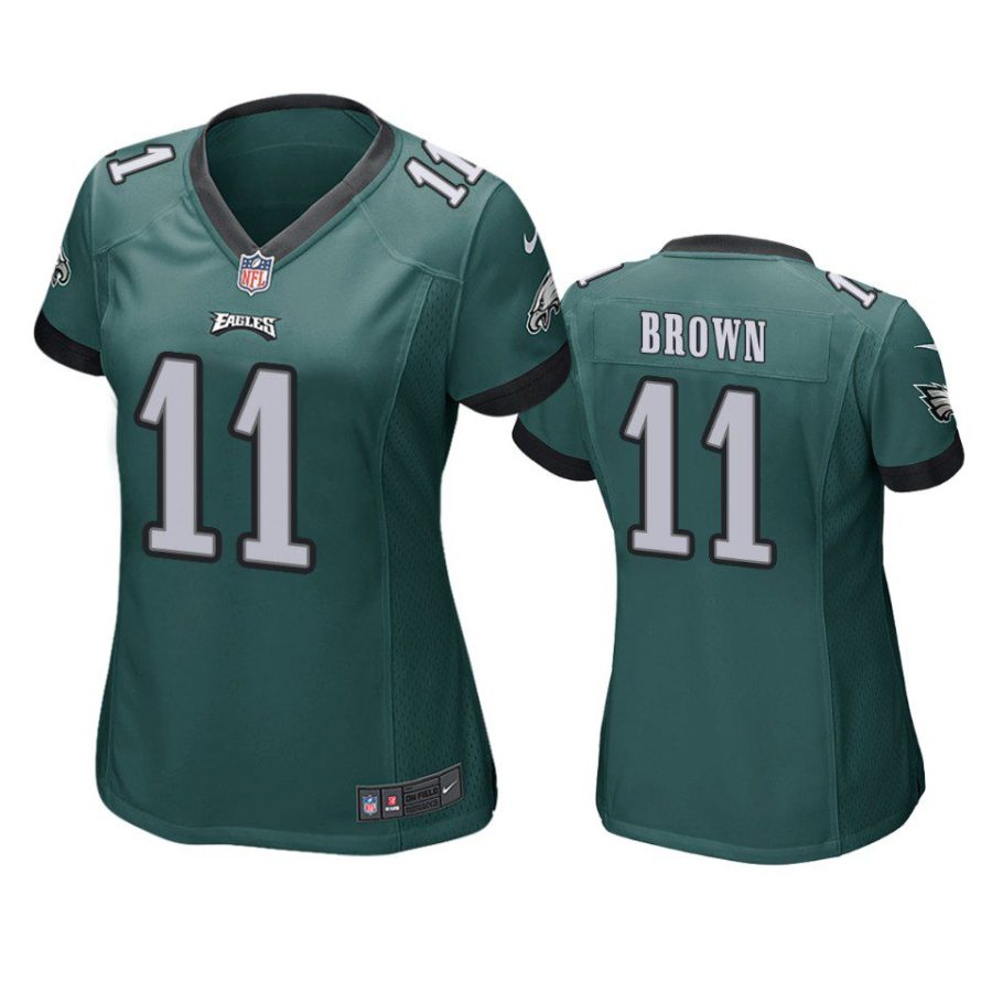 women a.j. brown eagles game green jersey