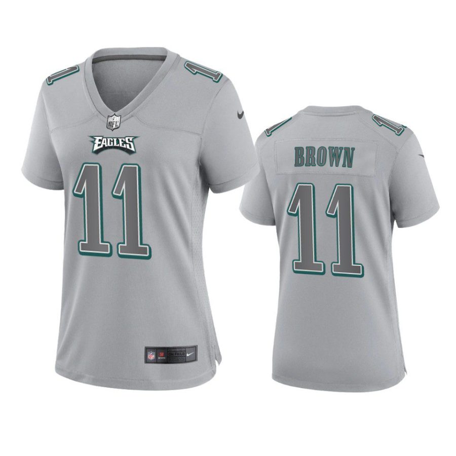 women a.j. brown eagles gray atmosphere fashion game jersey