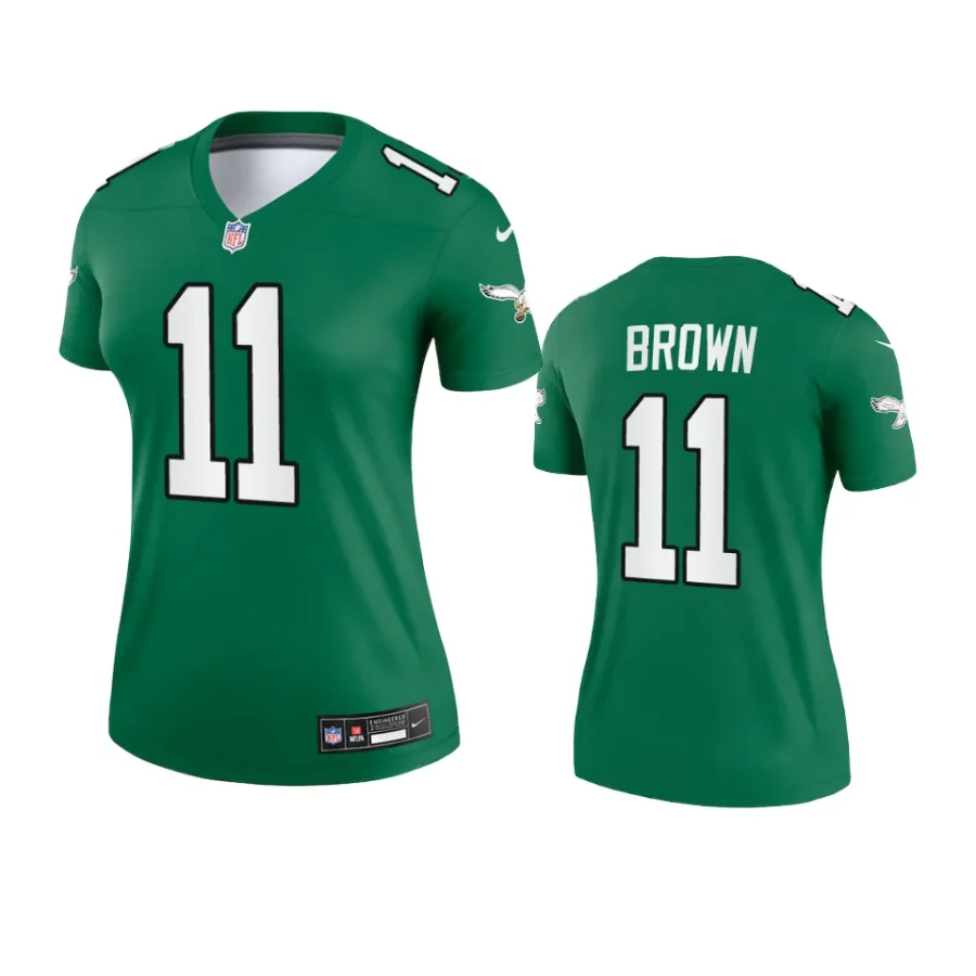 women a.j. brown eagles kelly green alternate legend jersey