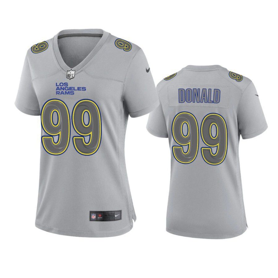 women aaron donald rams gray atmosphere fashion game jersey