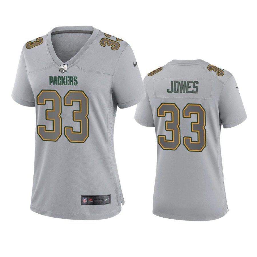 women aaron jones packers gray atmosphere fashion game jersey