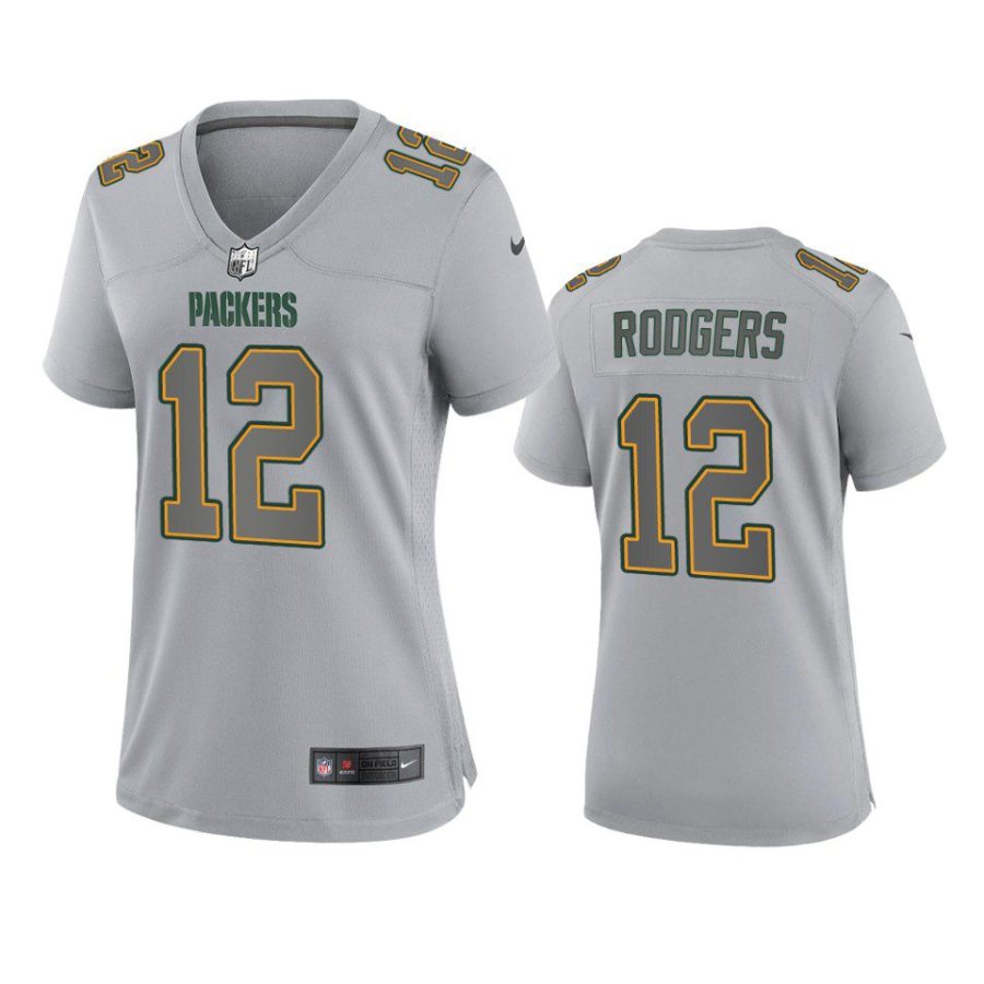 women aaron rodgers packers atmosphere fashion game gray jersey