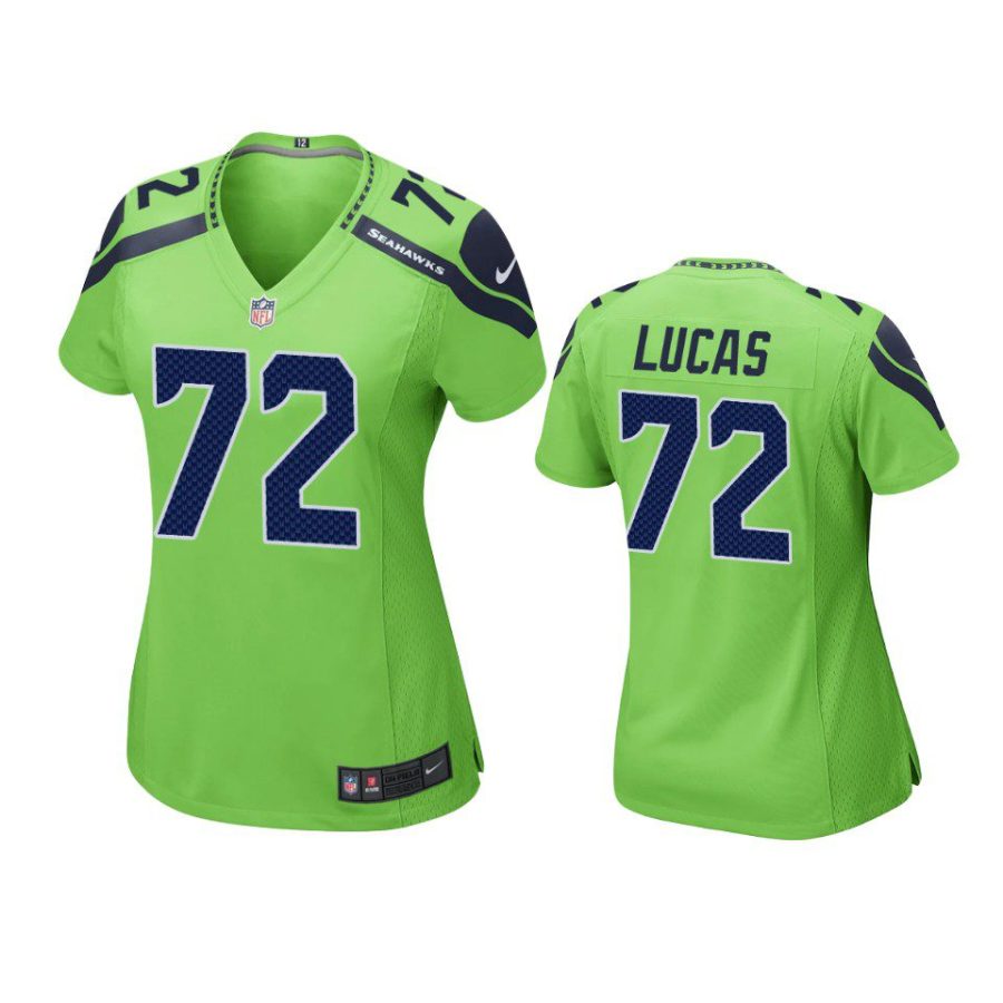 women abraham lucas seahawks game neon green jersey