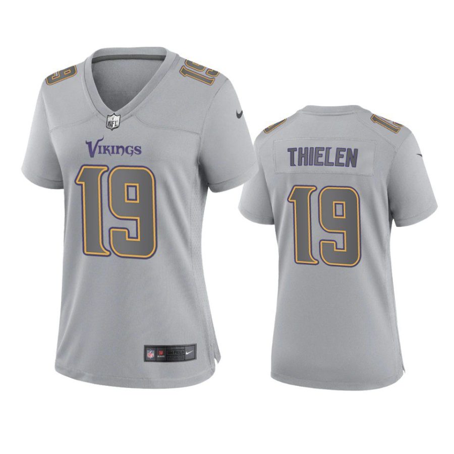 women adam thielen vikings gray atmosphere fashion game jersey