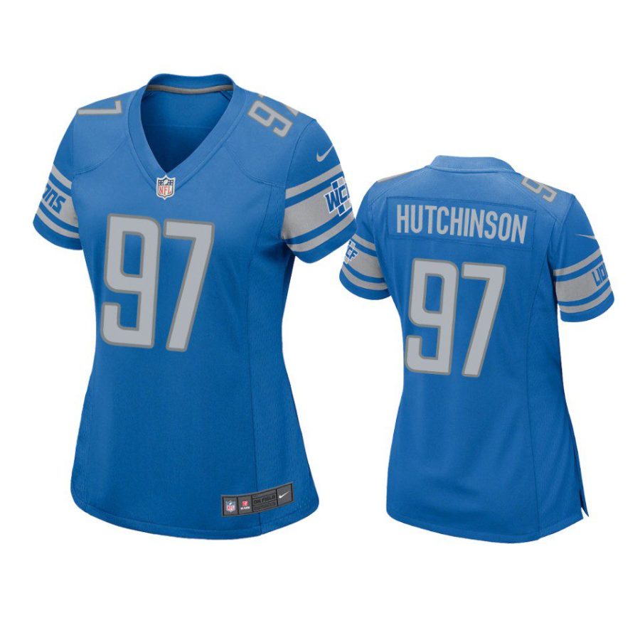 women aidan hutchinson lions game blue jersey