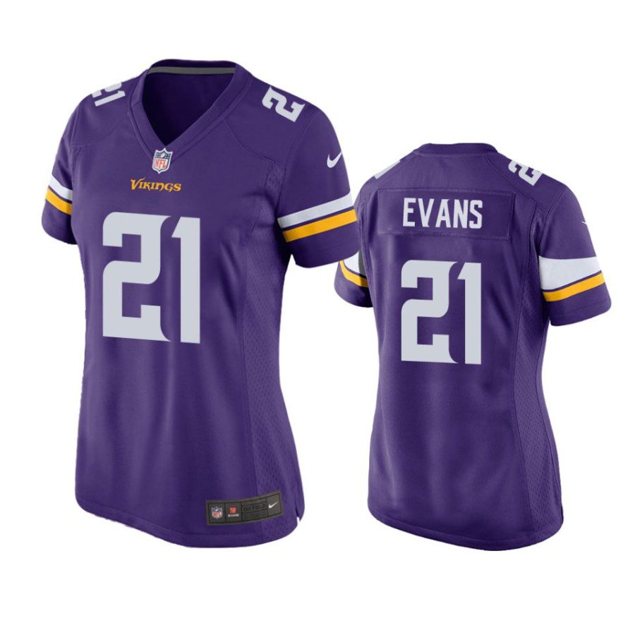 women akayleb evans vikings game purple jersey