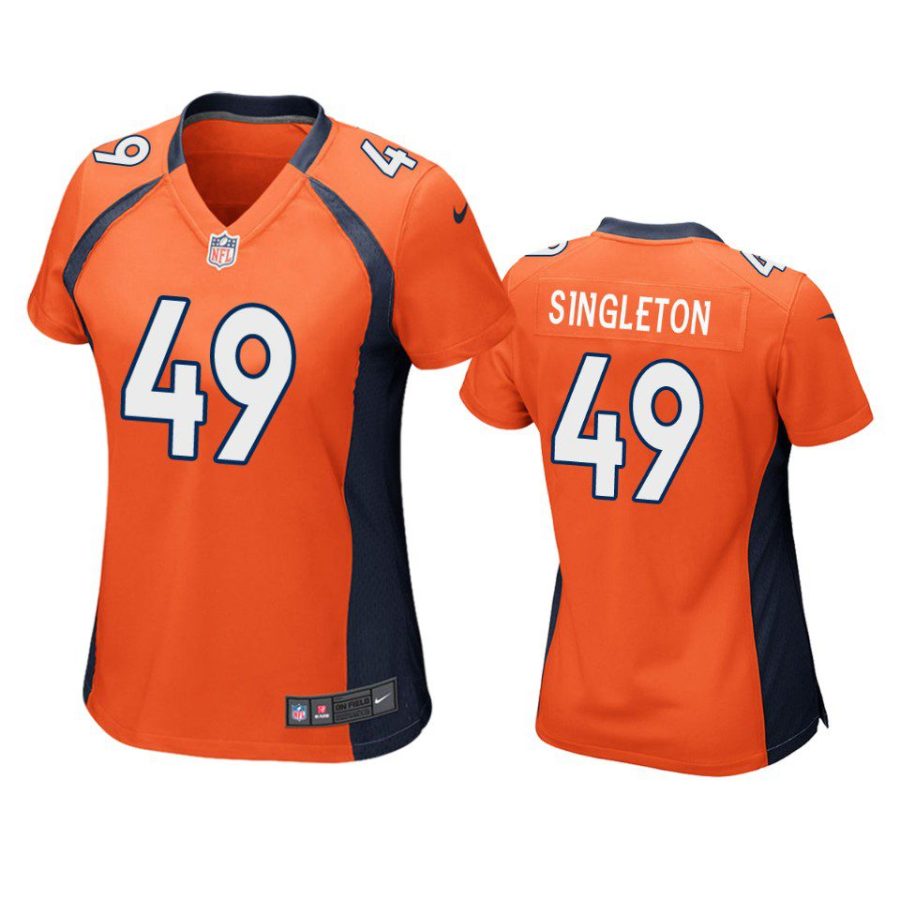 women alex singleton broncos game orange jersey