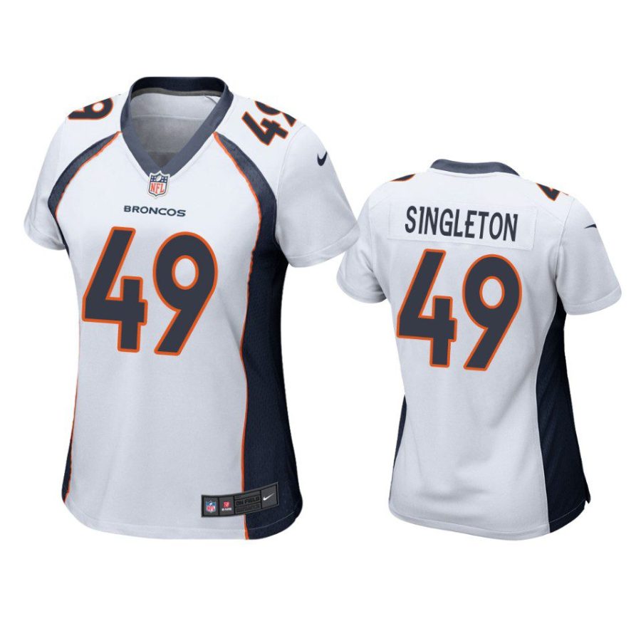 women alex singleton broncos game white jersey