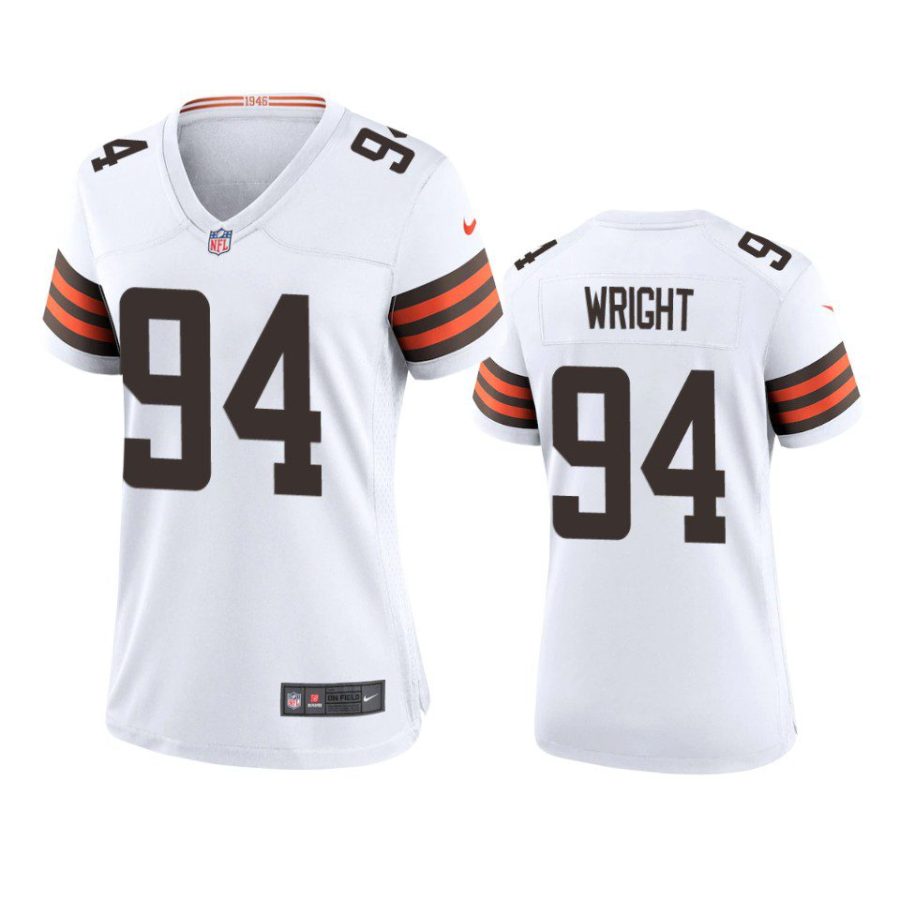 women alex wright browns game white jersey