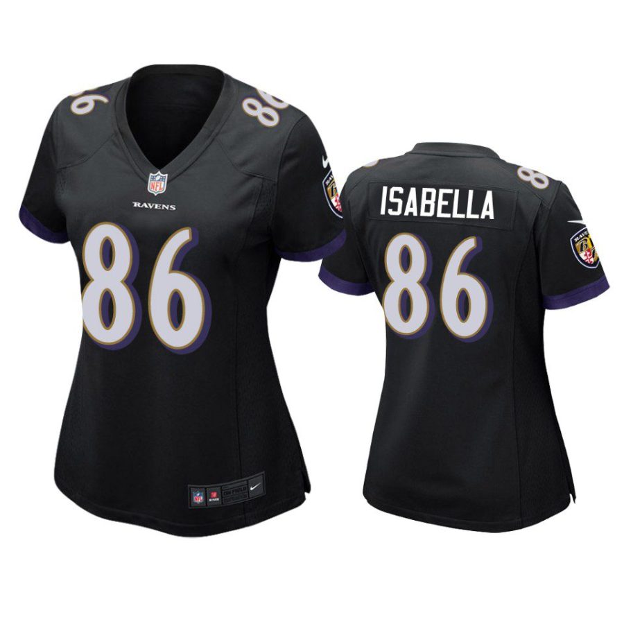 women andy isabella ravens game black jersey