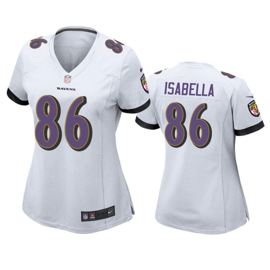 women andy isabella ravens game white jersey