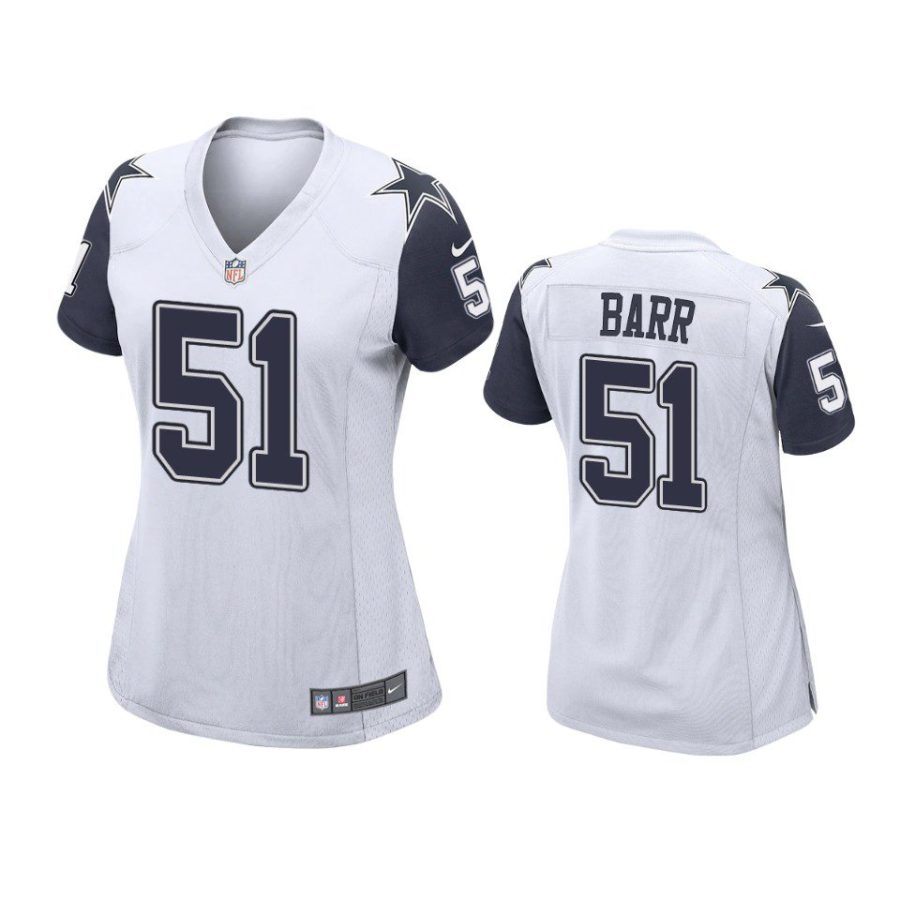 women anthony barr cowboys alternate game white jersey