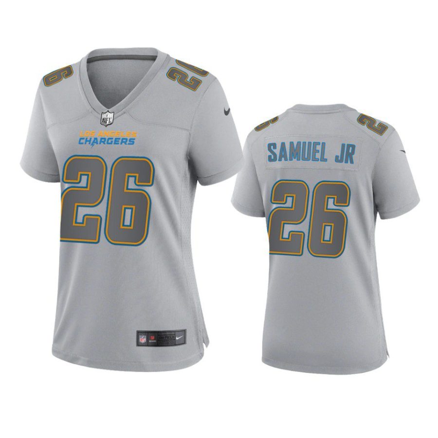 women asante samuel jr. chargers atmosphere fashion game gray jersey