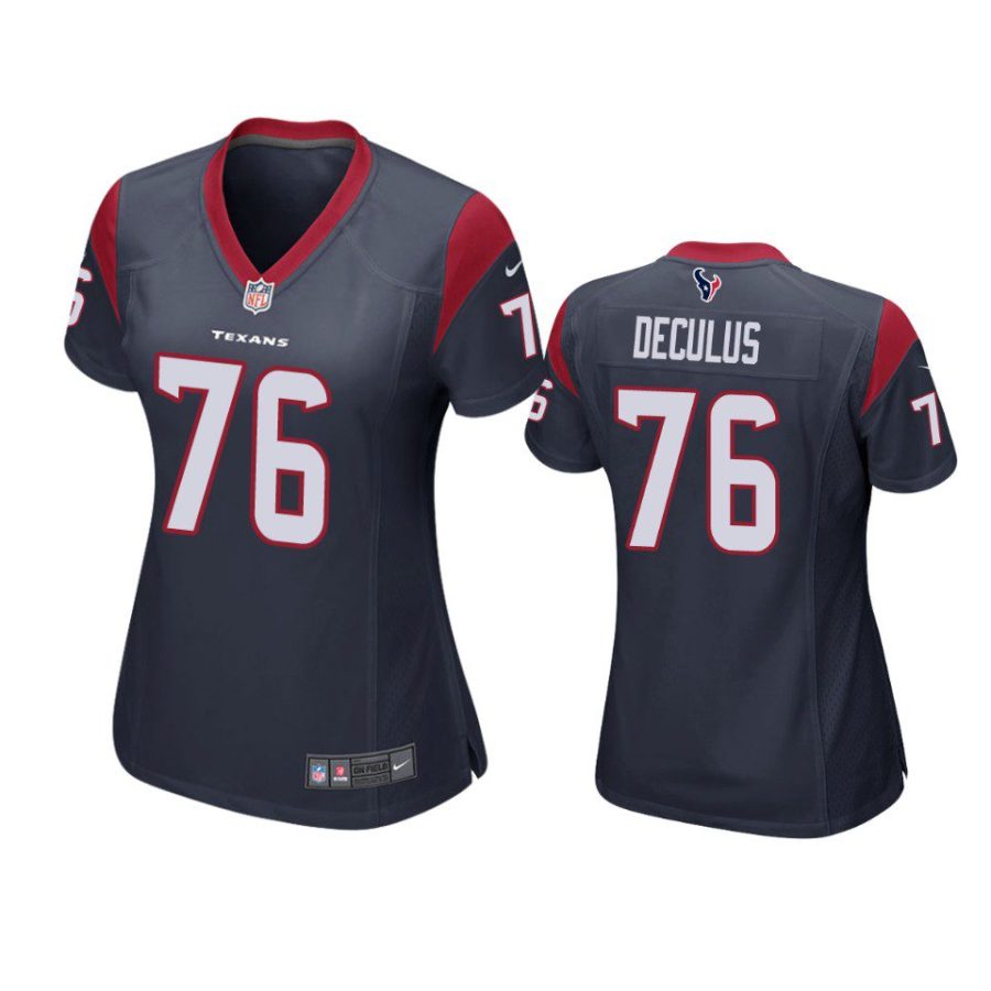 women austin deculus texans game navy jersey