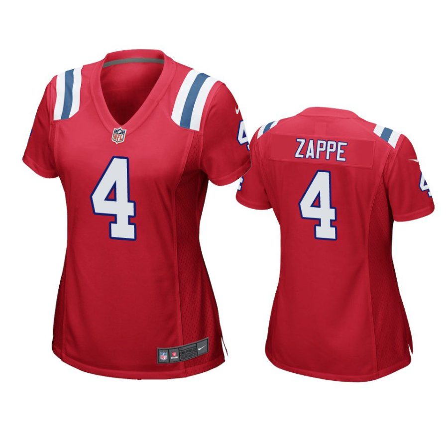 women bailey zappe patriots game red jersey