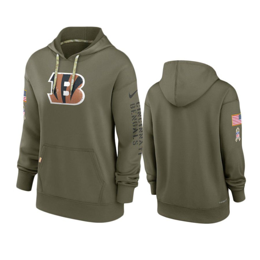 women bengals olive 2022 salute to service hoodie