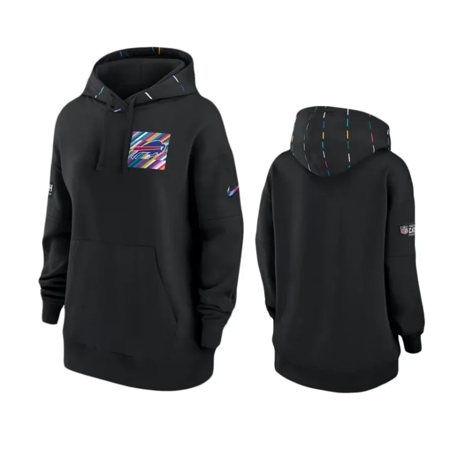 women bills black 2023 nfl crucial catch club hoodie