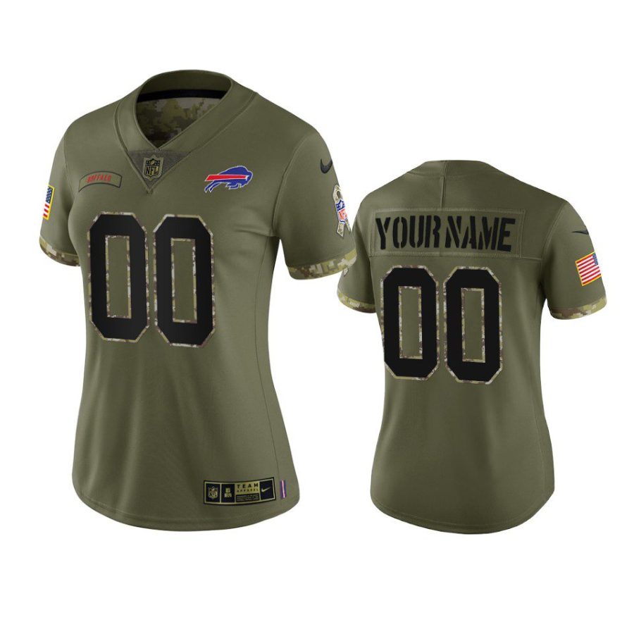 women bills custom olive limited 2022 salute to service jersey