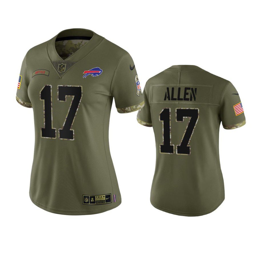 women bills josh allen olive limited 2022 salute to service jersey