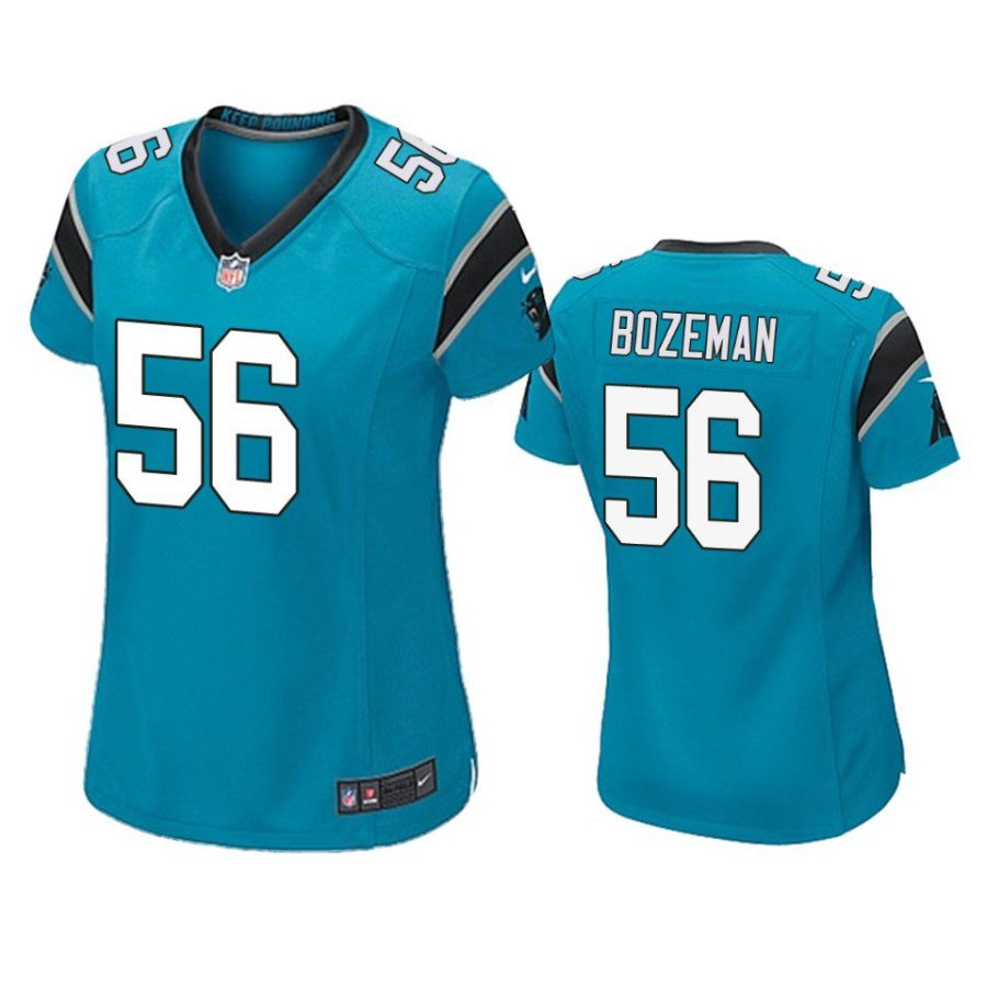 women bradley bozeman panthers game blue jersey