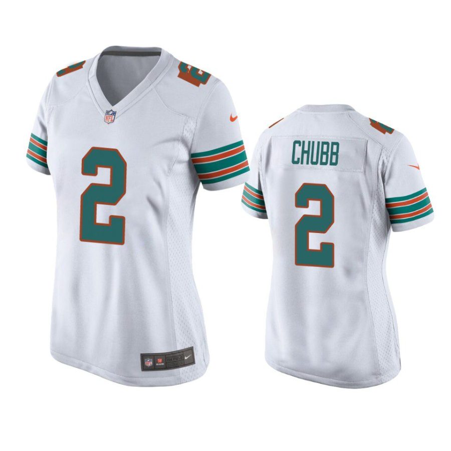 women bradley chubb dolphins throwback game white jersey