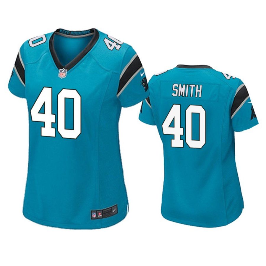 women brandon smith panthers game blue jersey