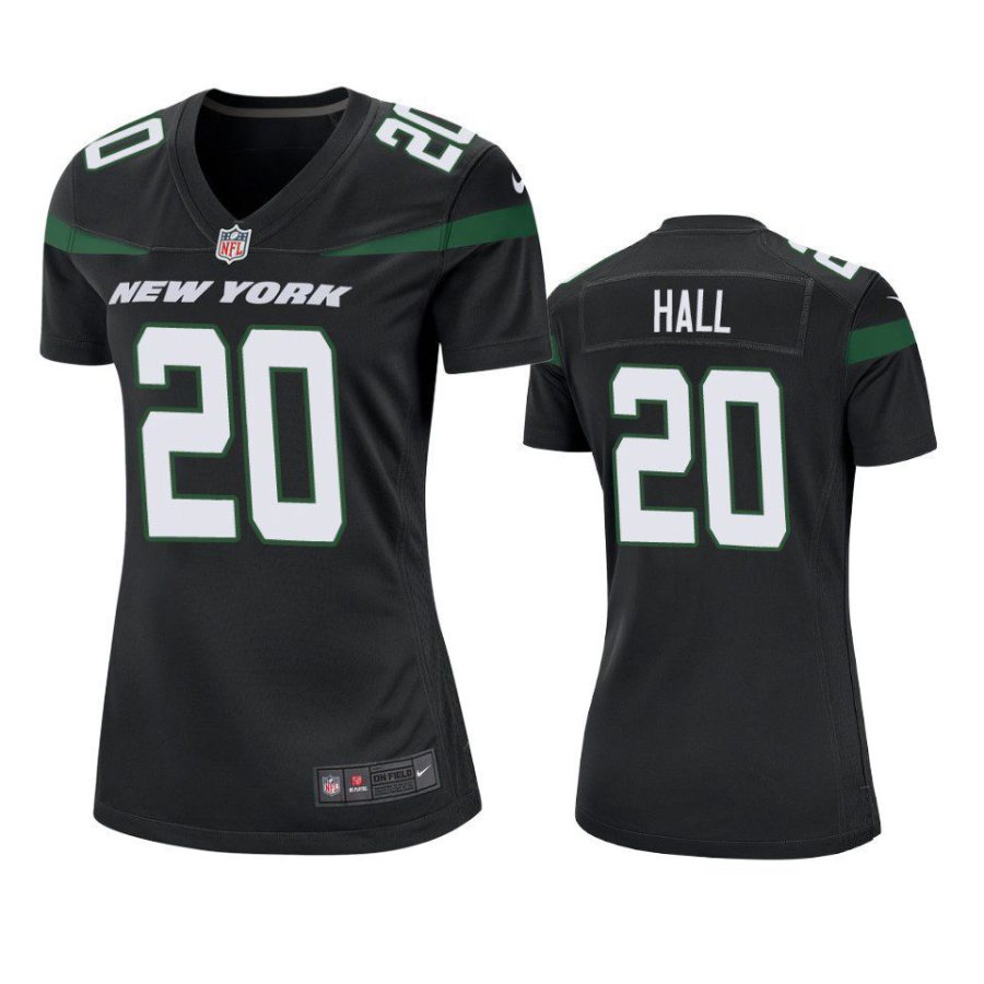 women breece hall jets game black jersey