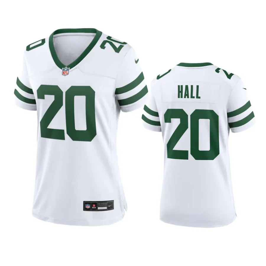 women breece hall jets legacy game white jersey