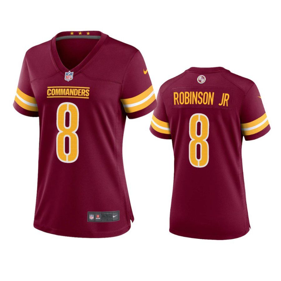 women brian robinson jr. commanders game burgundy jersey