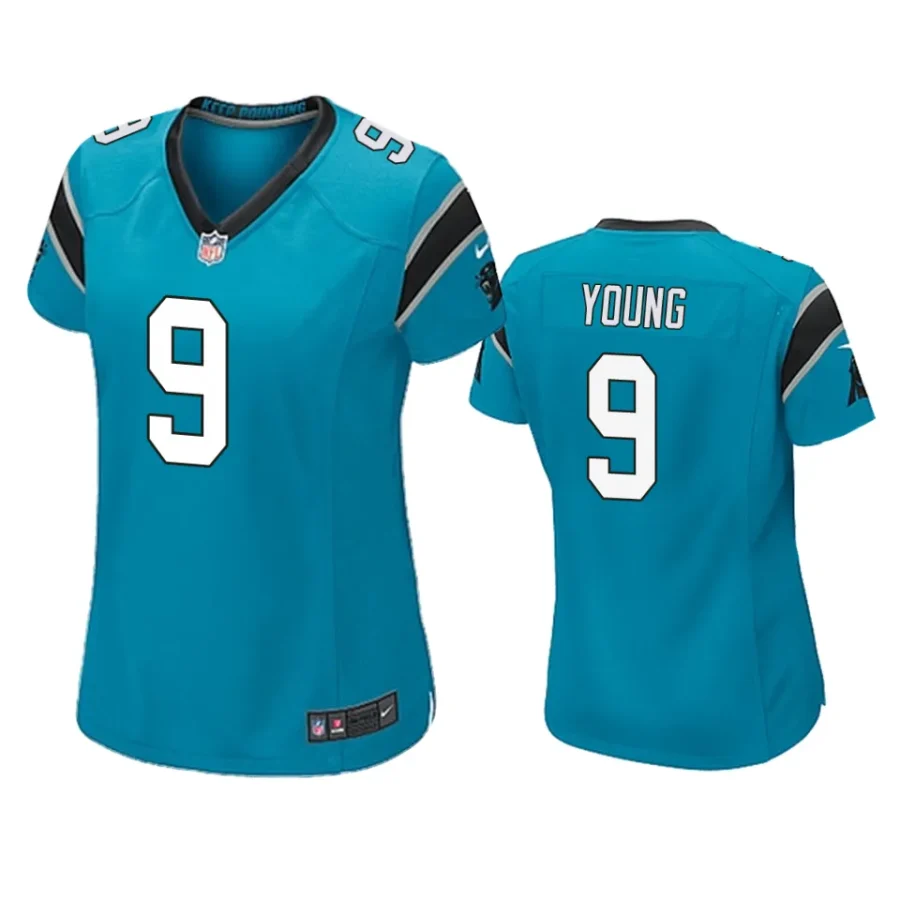 women bryce young panthers game blue jersey