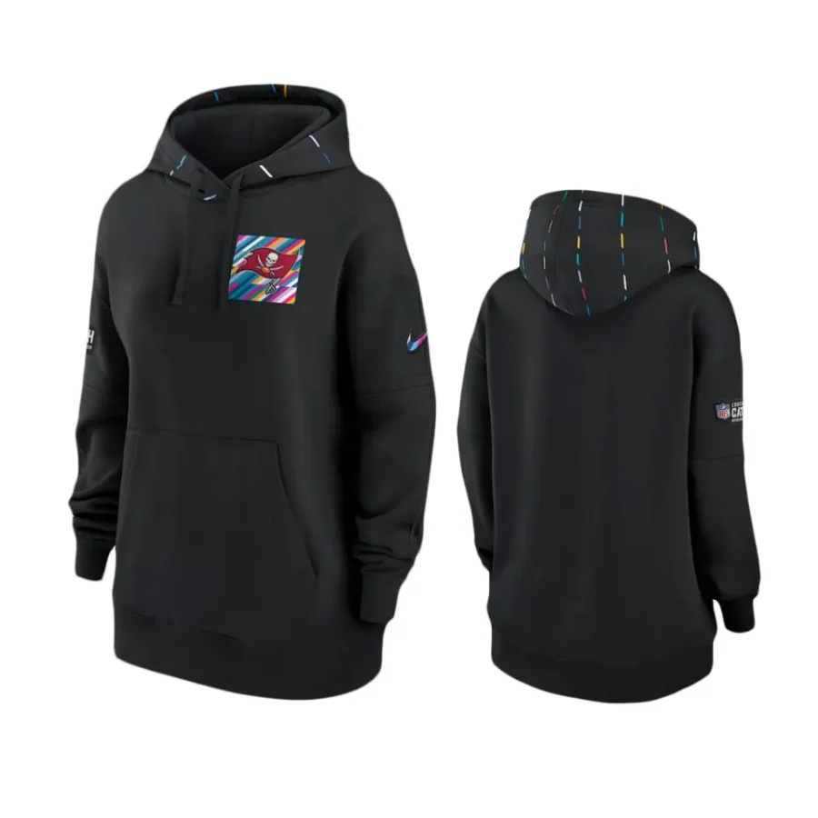 women buccaneers black 2023 nfl crucial catch club hoodie