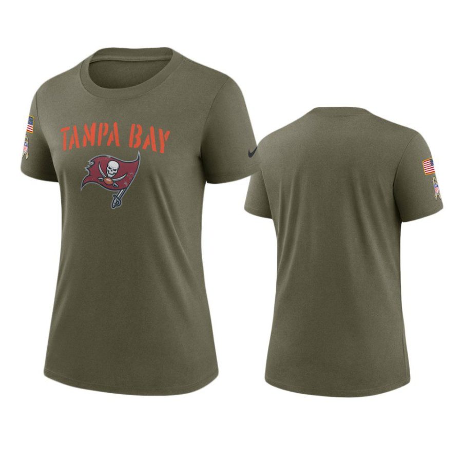 women buccaneers olive 2022 salute to service legend t shirt