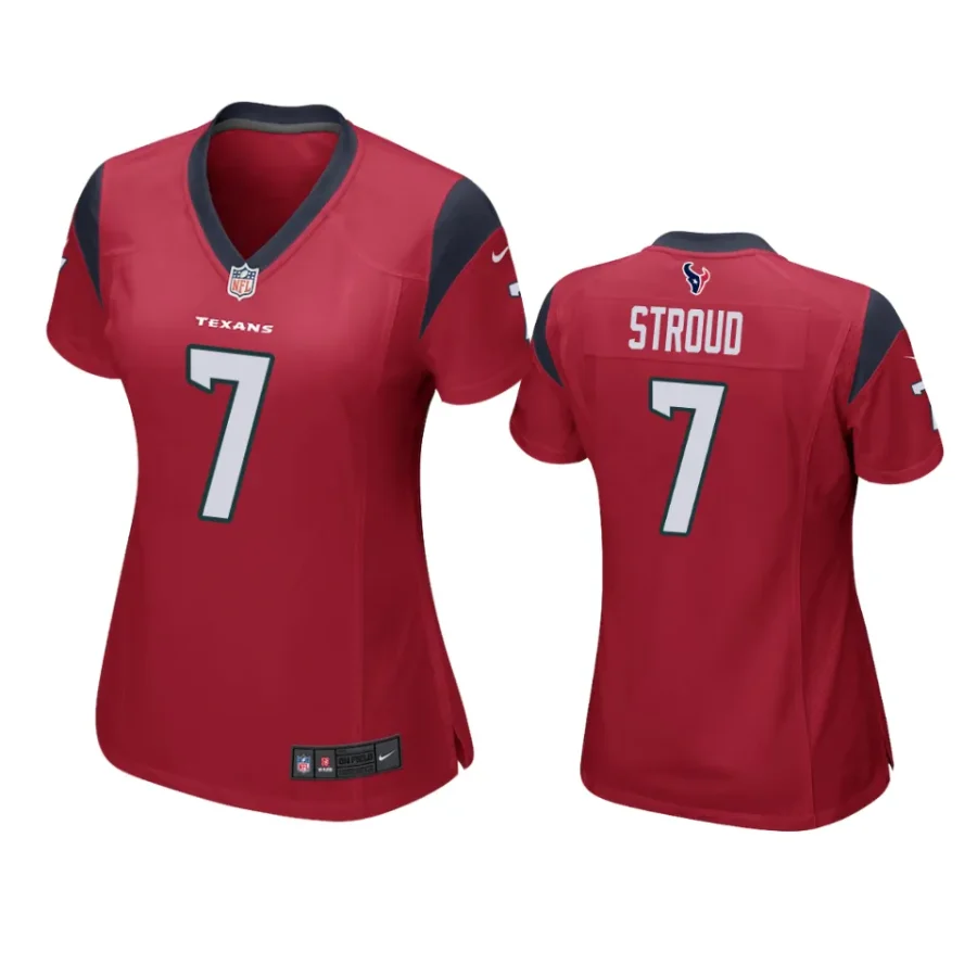 women c.j. stroud texans game red jersey