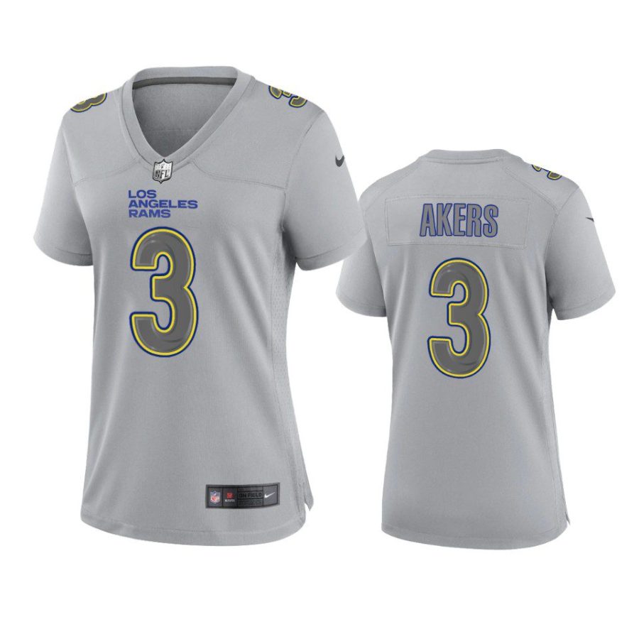 women cam akers rams gray atmosphere fashion game jersey