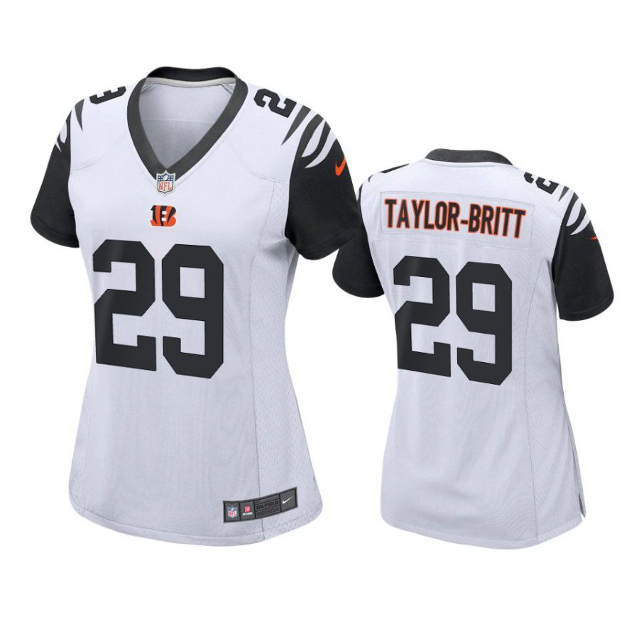 women cam taylor britt bengals alternate game white jersey