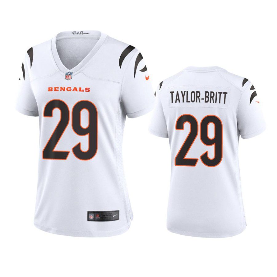 women cam taylor britt bengals game white jersey