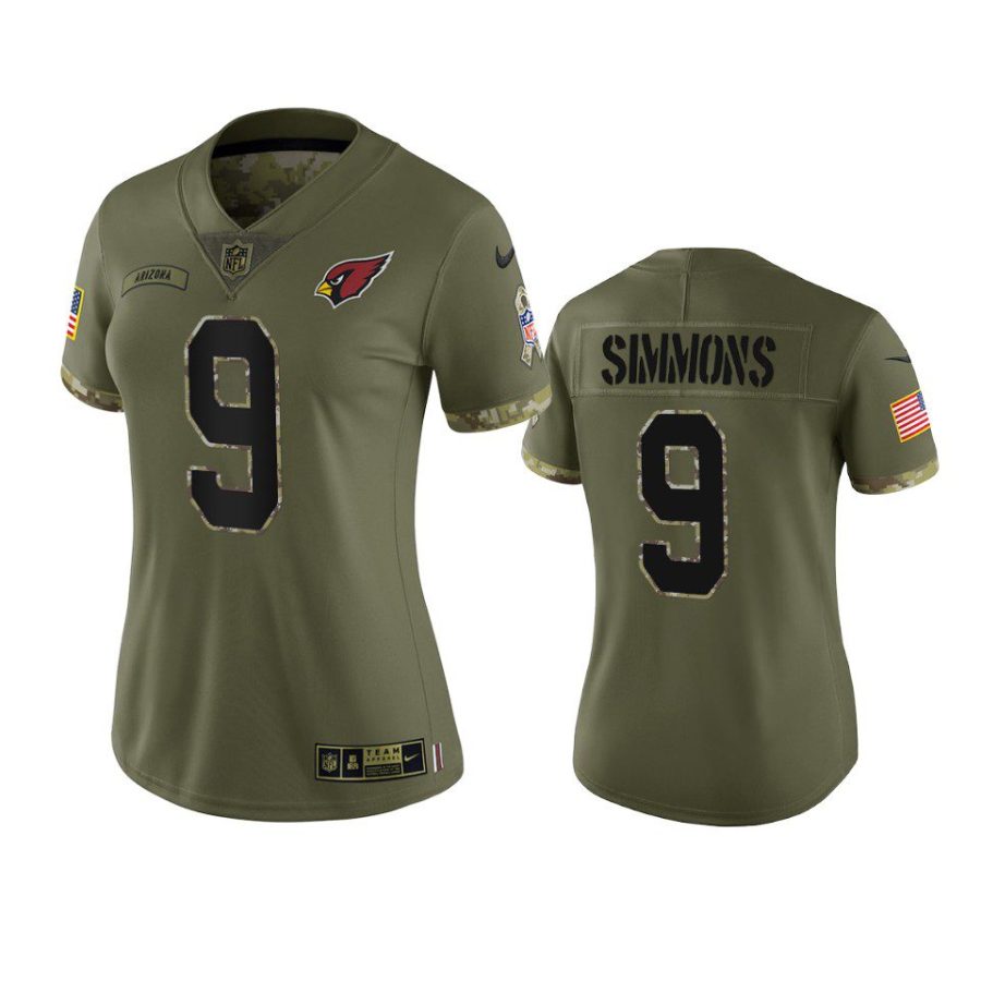 women cardinals isaiah simmons olive limited 2022 salute to service jersey