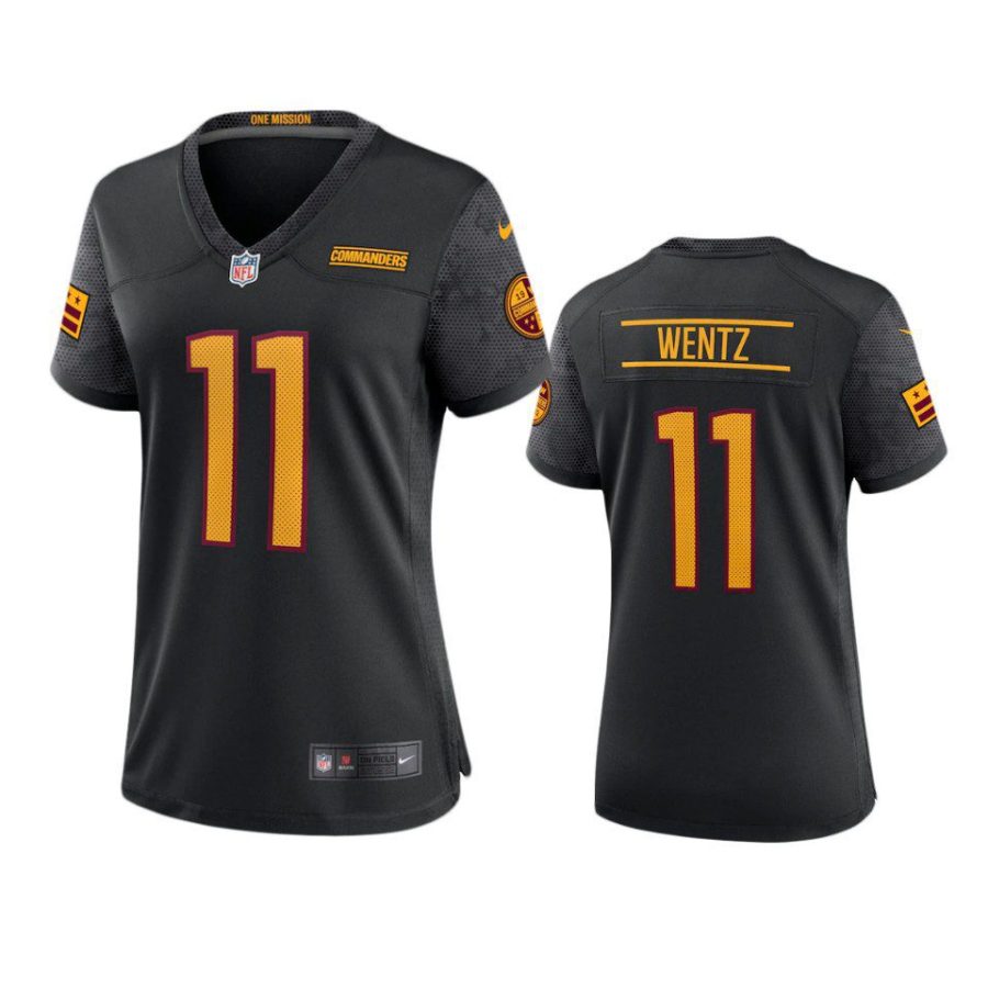 women carson wentz commanders black alternate game jersey