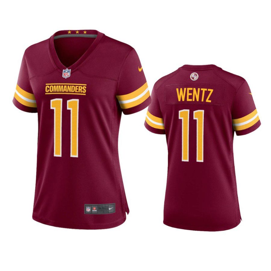 women carson wentz commanders game burgundy jersey