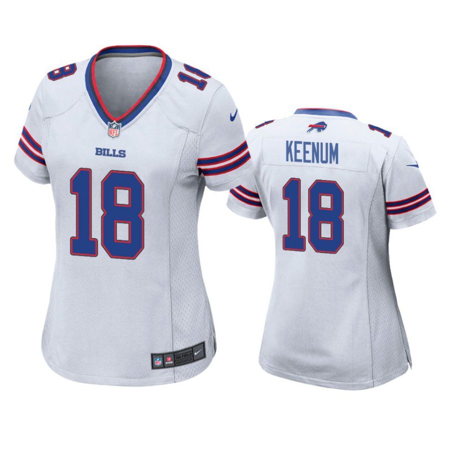 women case keenum bills white game jersey