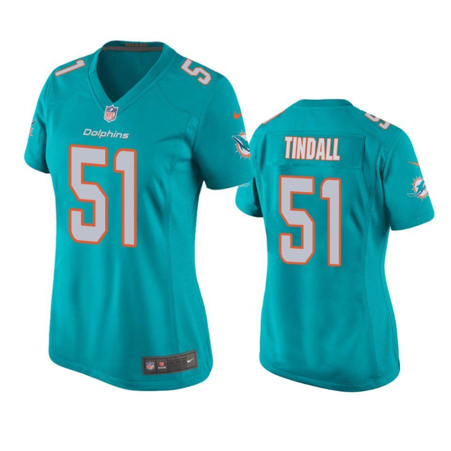 women channing tindall dolphins game aqua jersey